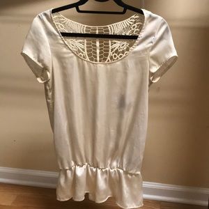 Cream blouse with patterned back
